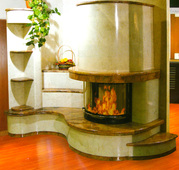 Камин из натурального камня в интерьере Киев