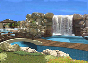 Искусственные скалы,  искусственные водоемы