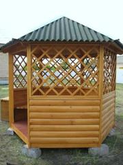 Беседки,  детские и спортивные площадки,  деревянные окна,  двери и др.