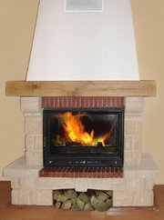 Дровяной котёл каминного типа, каминная топка с водяным контуром