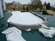 Зеленая крыша,  газон на кровле,  террасные мембраны