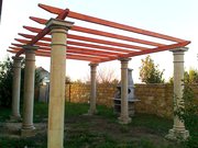 Строительство беседок,  террас,  стоянок для машин,  колон вдоль бассейно