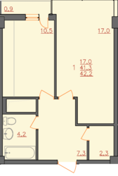 1-но комнатная квартира в ЖК «Пятая Жемчужина» на Таирова