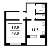 1комн 49кв.м Троещина Милославская ул./Радунская ул. АППС-люкс