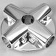 Соединитель 5-и труб с четырьмя полкодержателями, хромированный фиксир