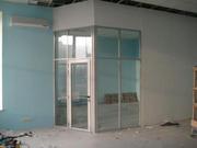 Перегородки офісні,  цільносклянні  з алюмінію і металопластика