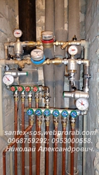 Монтаж коллекторной (лучевой) разводки медного водопровода. Харьков.