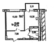 1к квартира в автономном жилом комплексе в Суворовском районе.